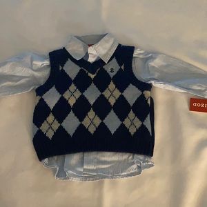 Boys long sleeve shirt with w/ vest size 18 months